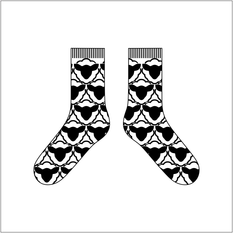 Black and White Sheep Pattern Socks