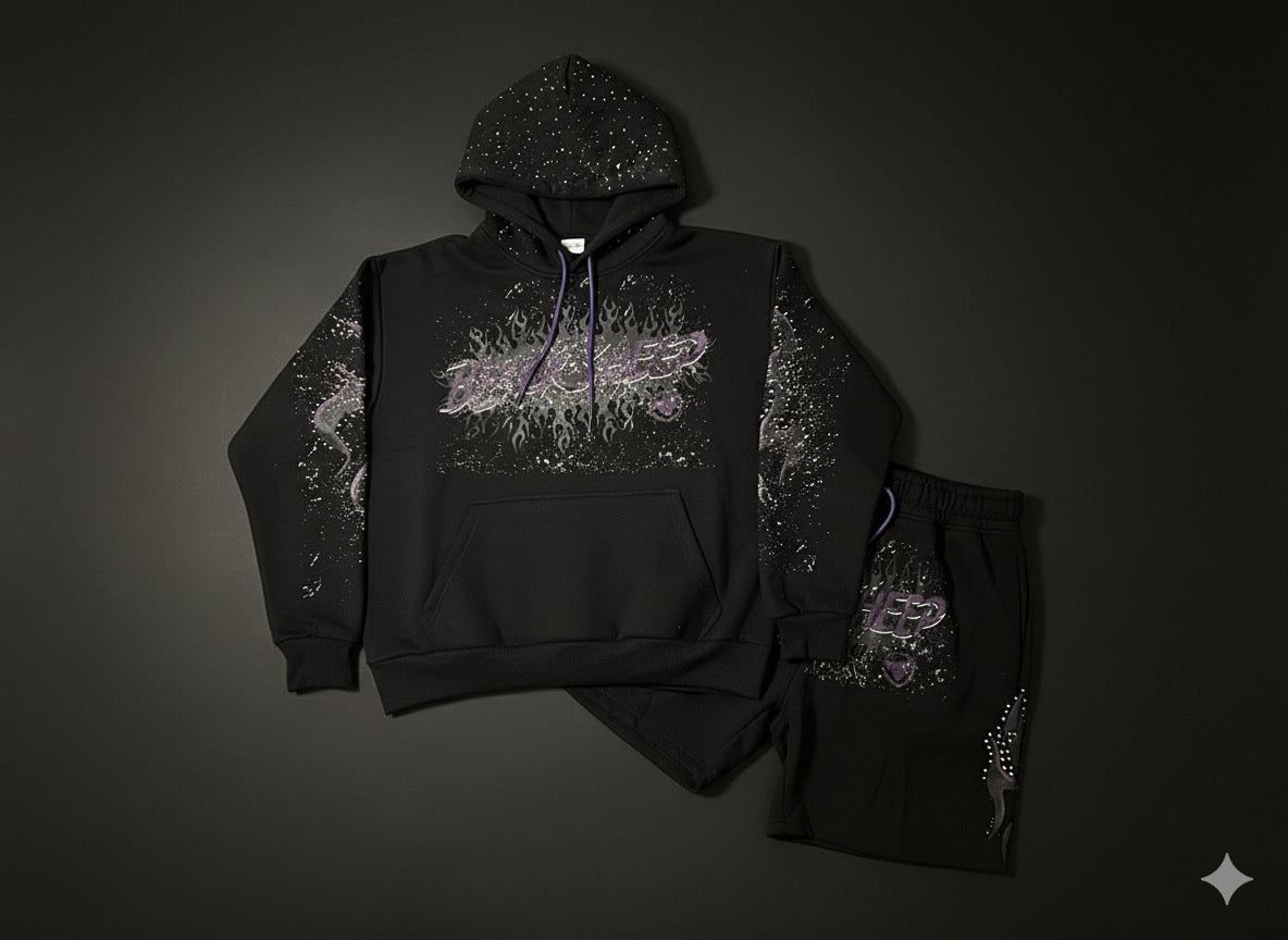 Black Sheep Hoodie and Pant (Purple and Black)