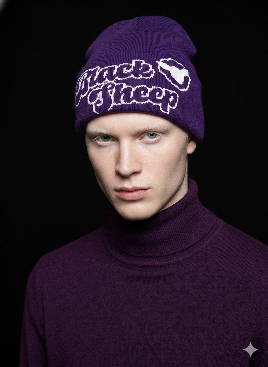 Black Sheep (Purple and White) Beanine
