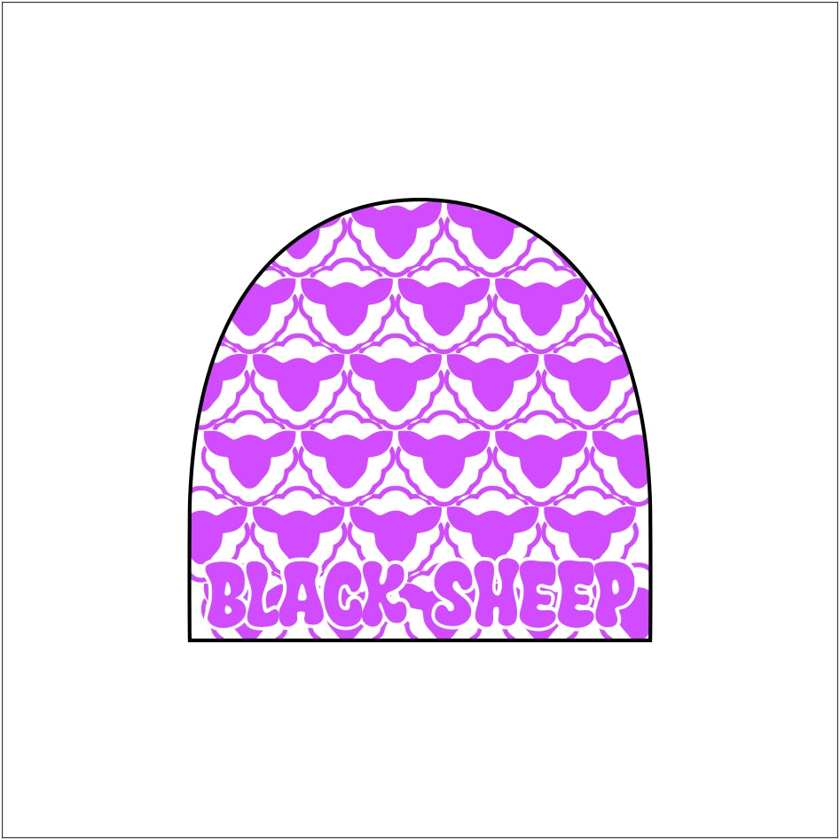 Lavender and White Black Sheep Pattern Beanie