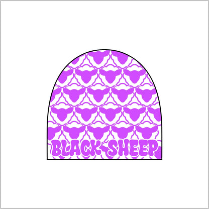 Lavender and White Black Sheep Pattern Beanie