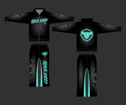 Black Sheep Hoodie and Pant (Black and Turquoise)